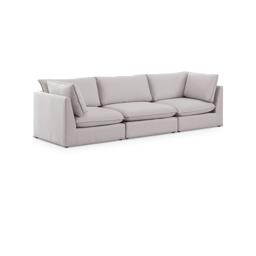 Mackenzie Beige Durable Linen Textured Modular Sofa. Picture 1