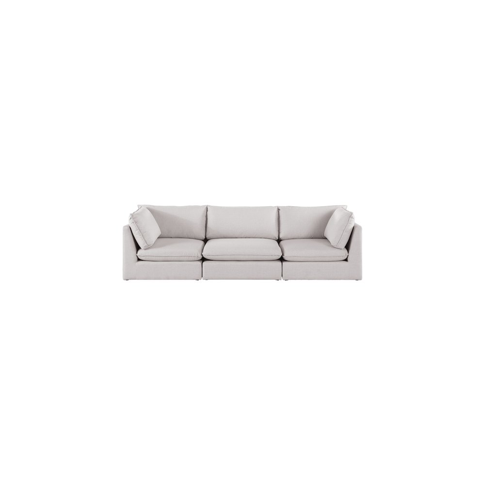 Mackenzie Beige Durable Linen Textured Modular Sofa. Picture 3