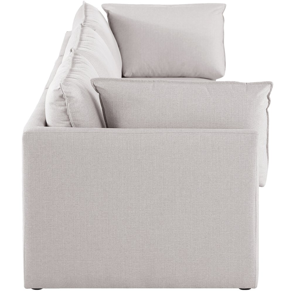 Mackenzie Beige Durable Linen Textured Modular Sofa. Picture 4