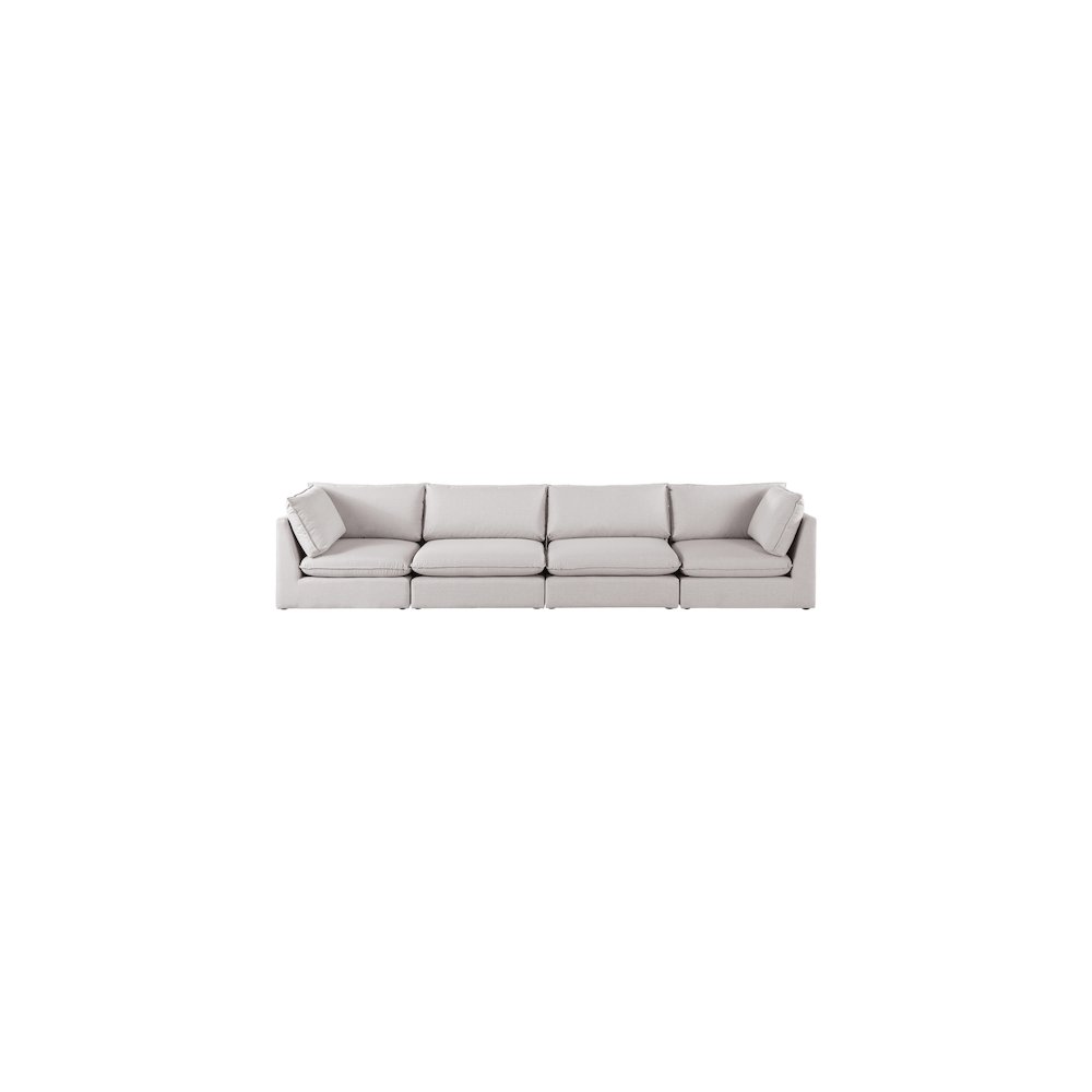 Mackenzie Beige Durable Linen Textured Modular Sofa. Picture 3