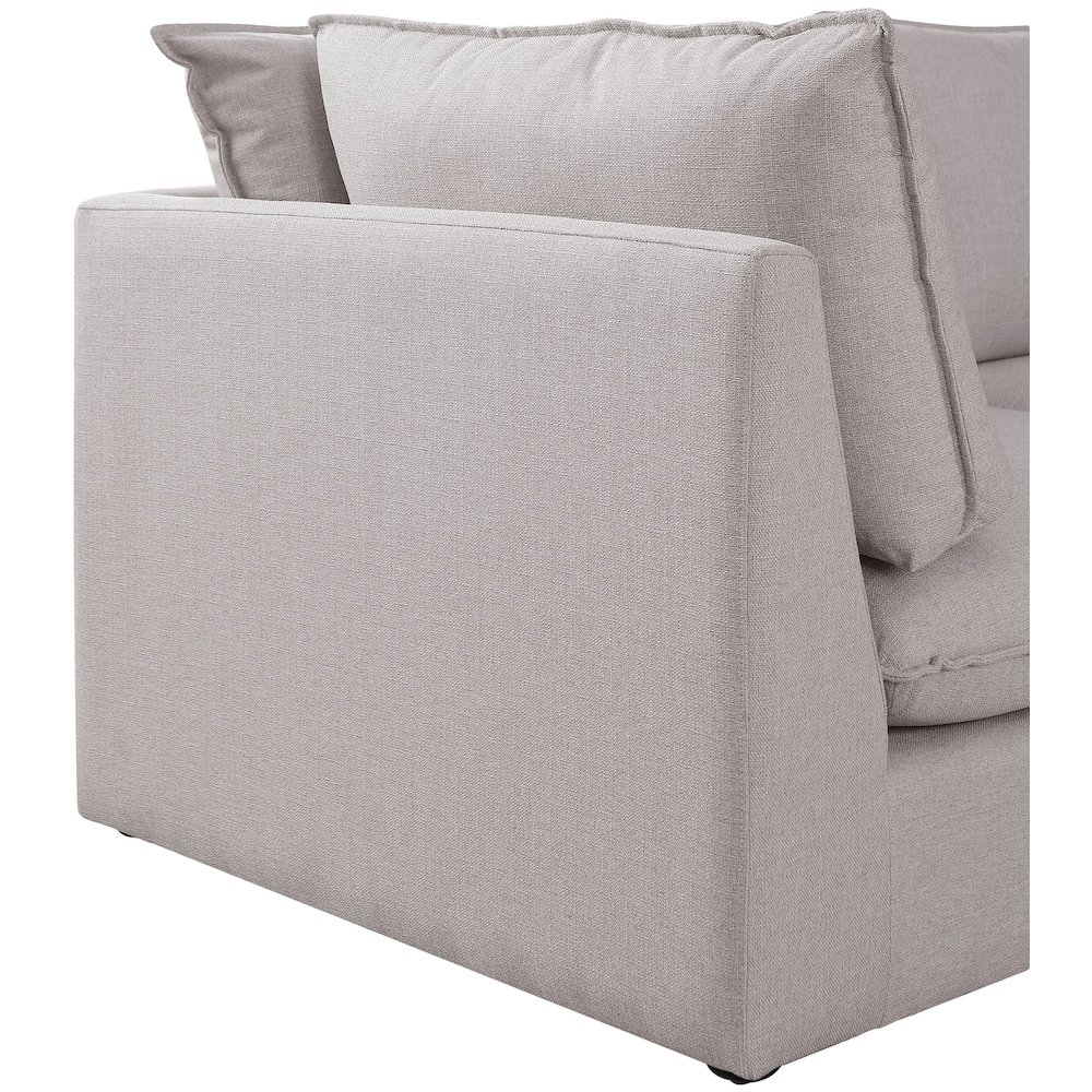 Mackenzie Beige Durable Linen Textured Modular Sofa. Picture 5