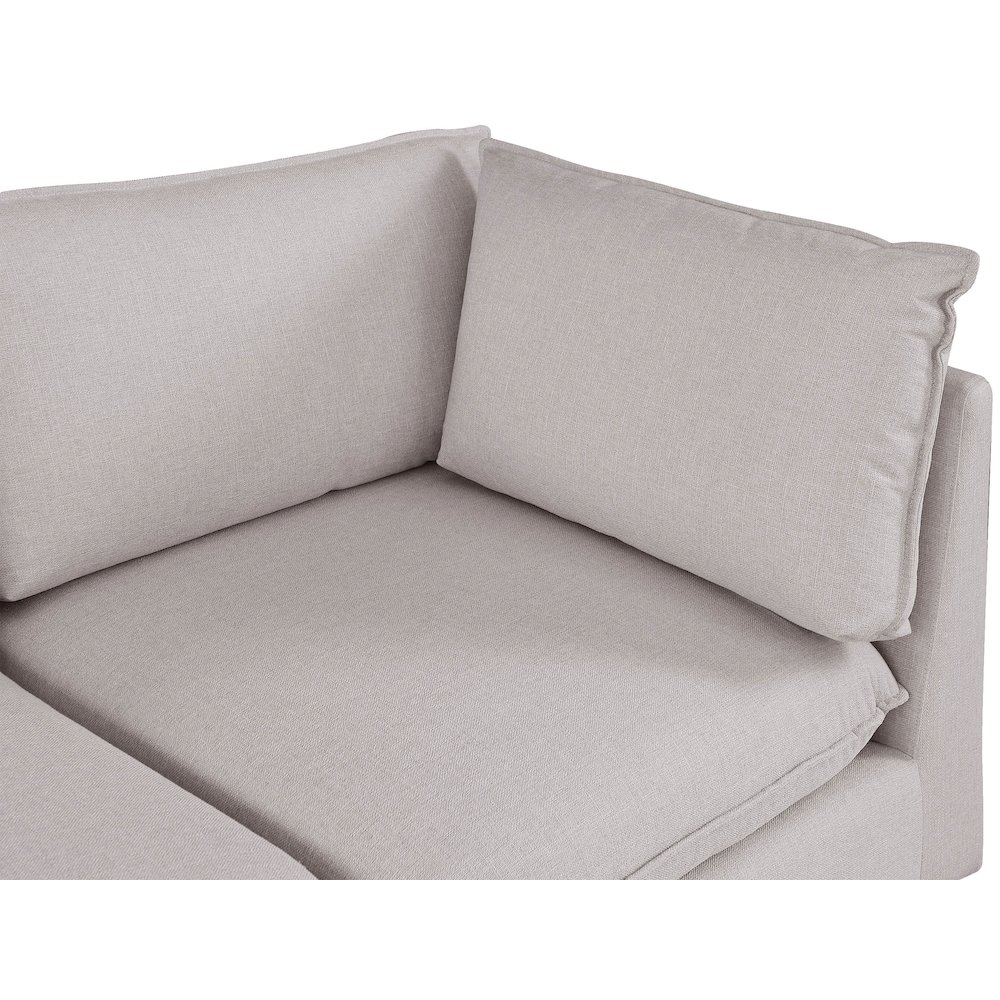 Mackenzie Beige Durable Linen Textured Modular Sofa. Picture 6