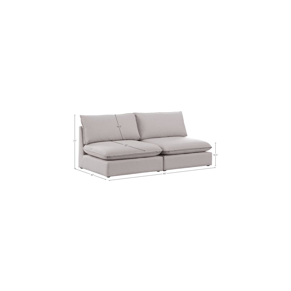 Mackenzie Beige Durable Linen Textured Modular Sofa. Picture 6