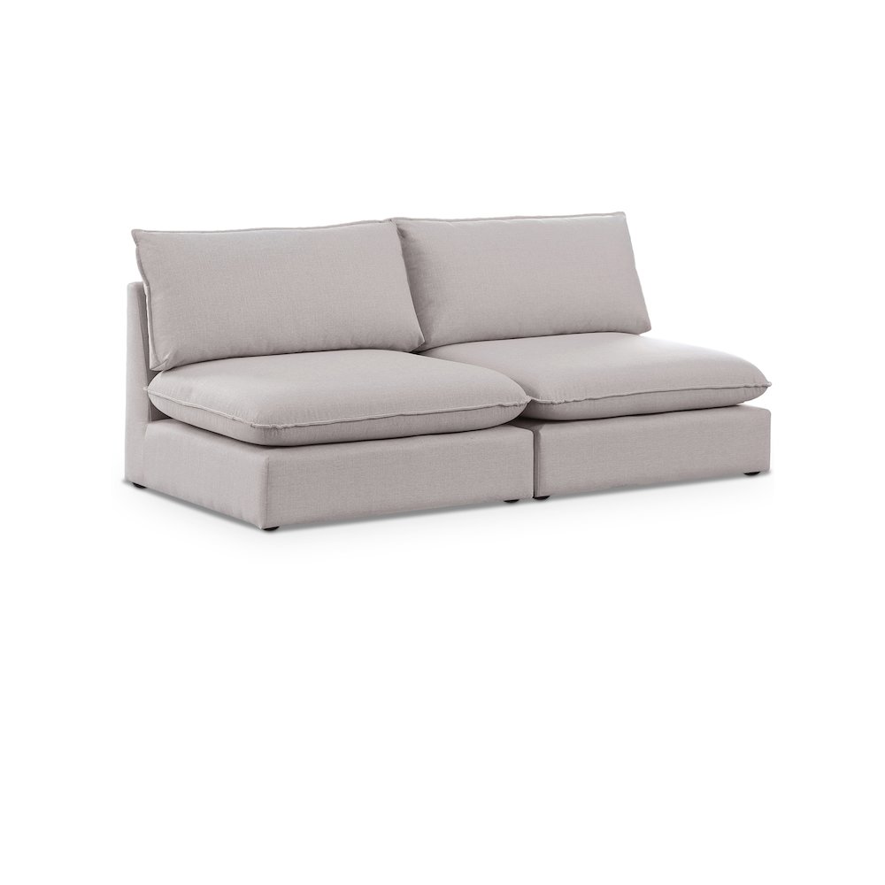 Mackenzie Beige Durable Linen Textured Modular Sofa. Picture 1