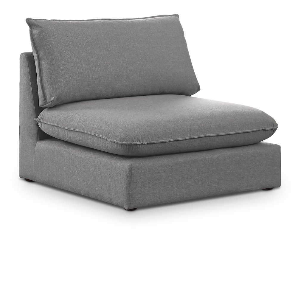 Mackenzie Grey Durable Linen Textured Armless Chair. Picture 1