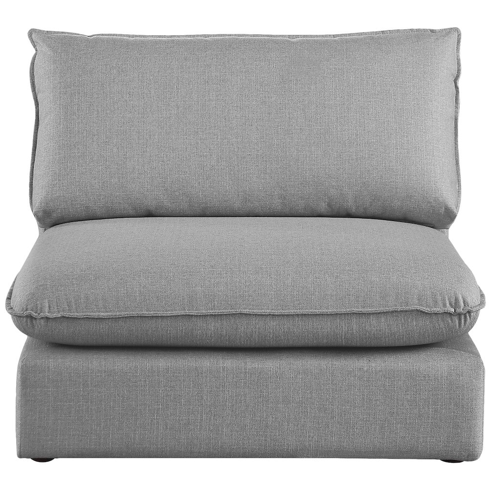 Mackenzie Grey Durable Linen Textured Armless Chair. Picture 3