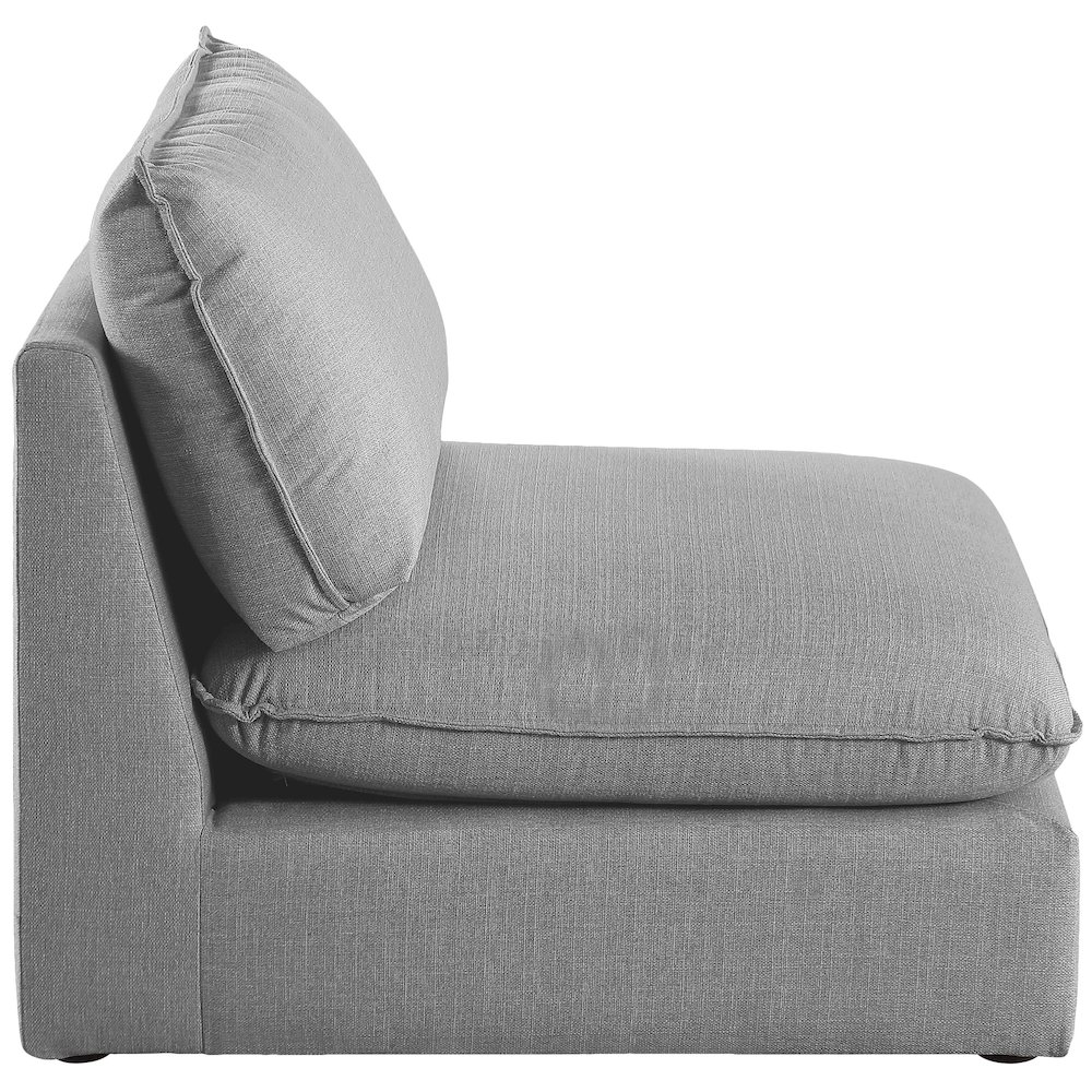 Mackenzie Grey Durable Linen Textured Armless Chair. Picture 4
