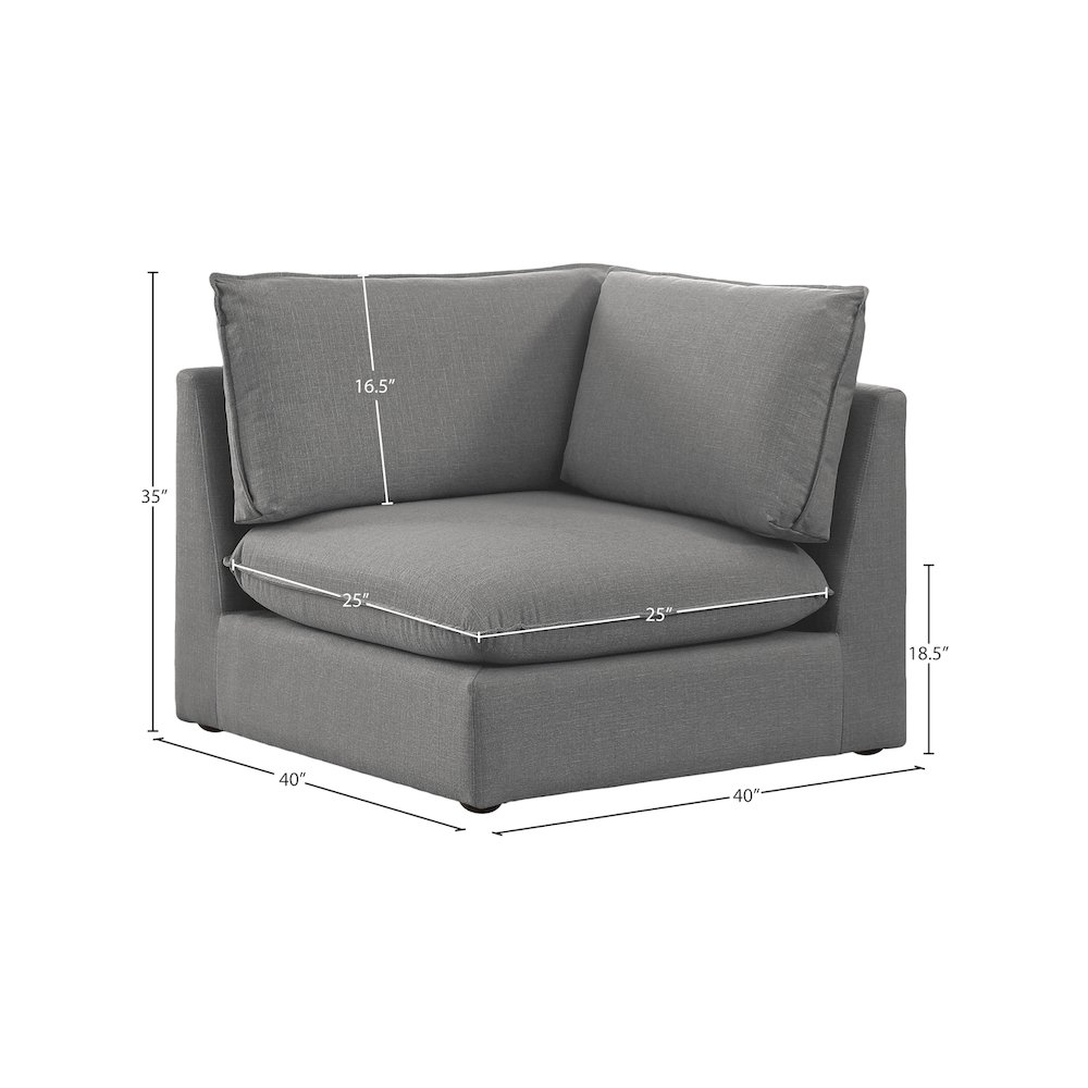 Mackenzie Grey Durable Linen Textured Corner Chair. Picture 6
