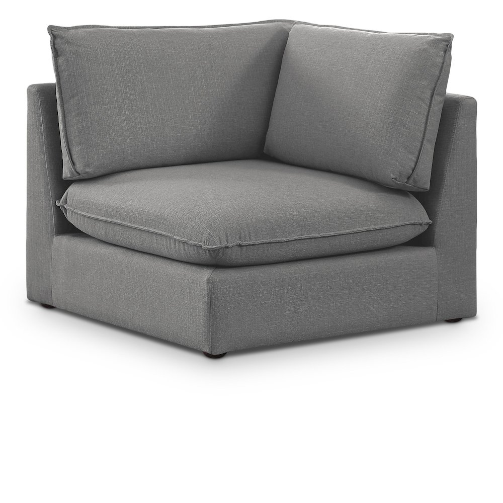Mackenzie Grey Durable Linen Textured Corner Chair. Picture 1
