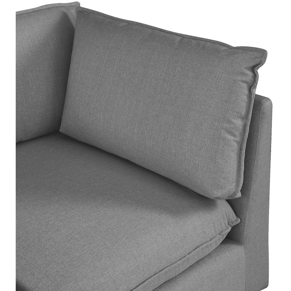 Mackenzie Grey Durable Linen Textured Corner Chair. Picture 4