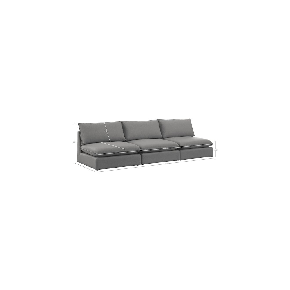 Mackenzie Grey Durable Linen Textured Modular Sofa. Picture 6
