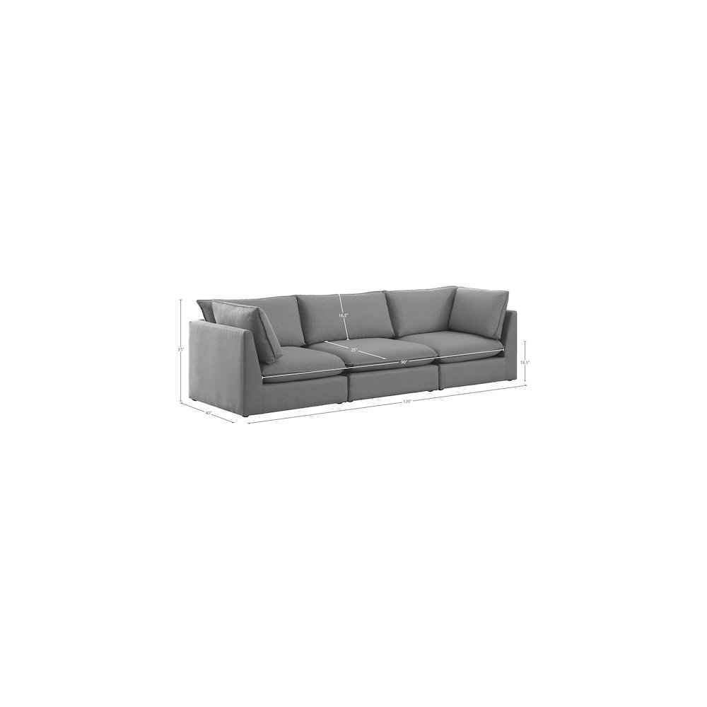 Mackenzie Grey Durable Linen Textured Modular Sofa. Picture 8