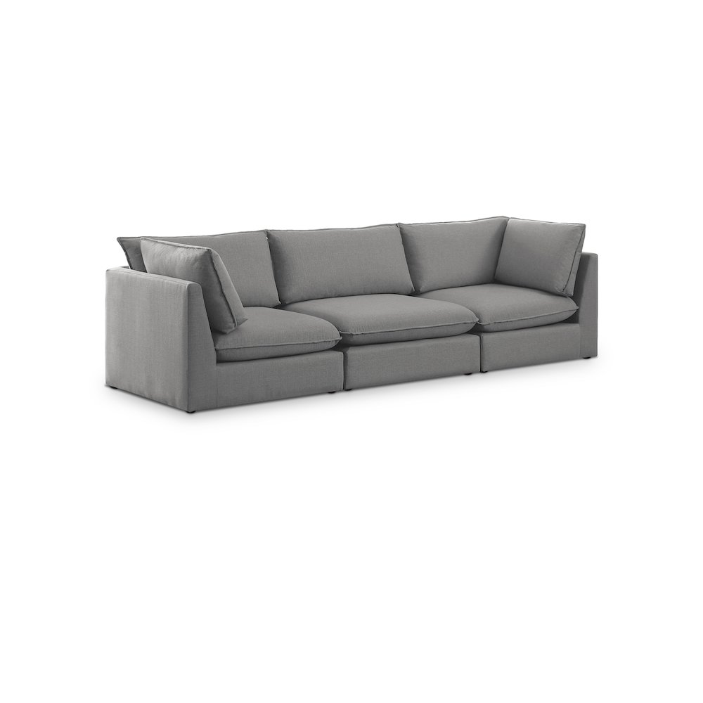 Mackenzie Grey Durable Linen Textured Modular Sofa. Picture 1