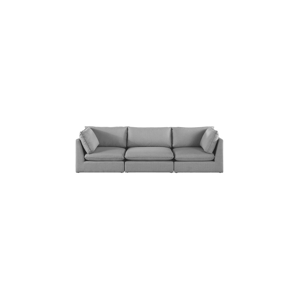 Mackenzie Grey Durable Linen Textured Modular Sofa. Picture 3