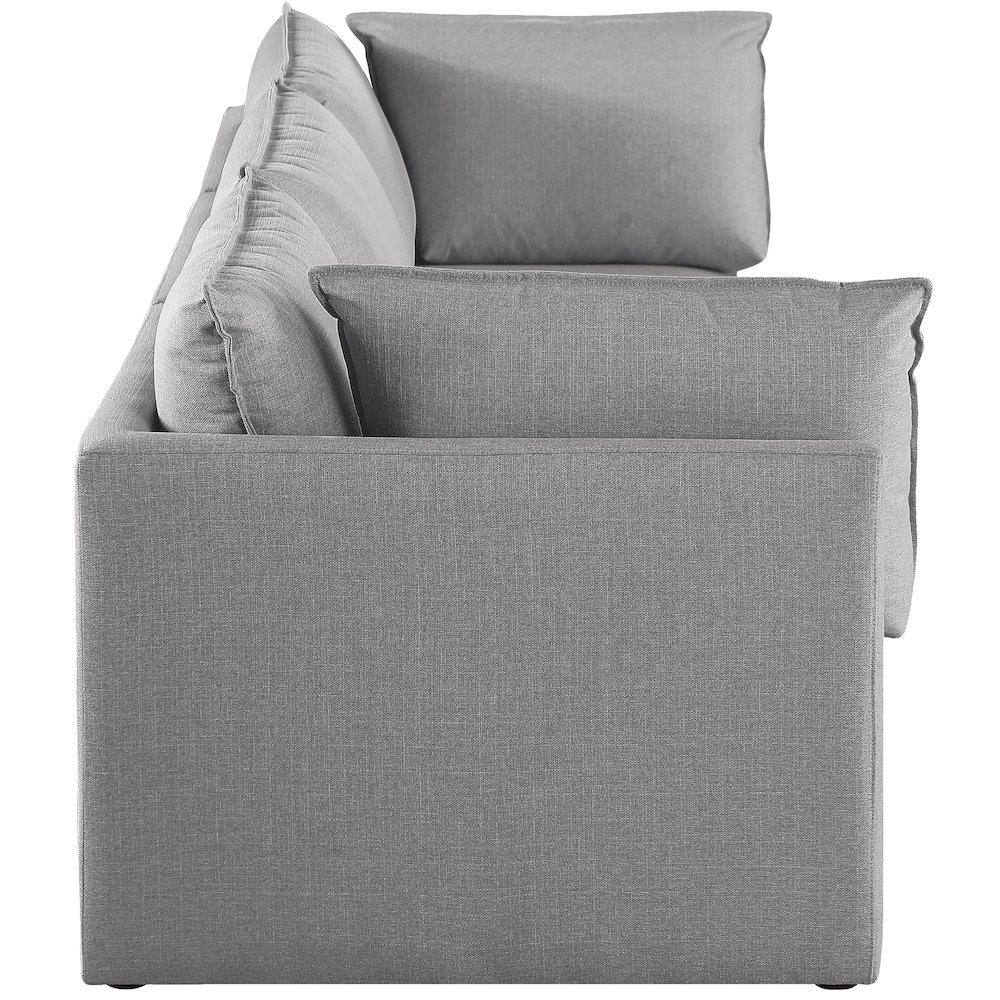 Mackenzie Grey Durable Linen Textured Modular Sofa. Picture 4