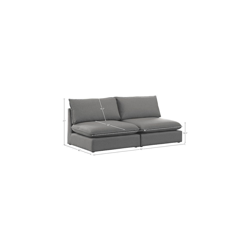 Mackenzie Grey Durable Linen Textured Modular Sofa. Picture 6