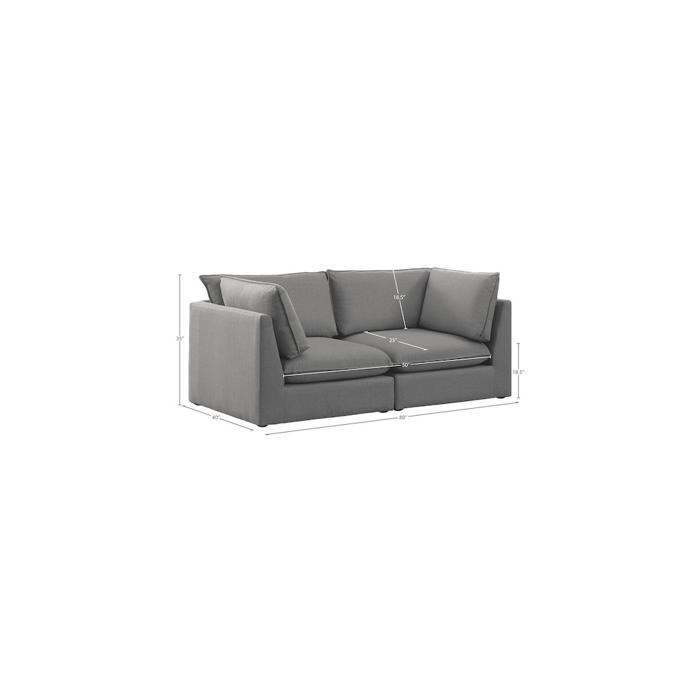 Mackenzie Grey Durable Linen Textured Modular Sofa. Picture 8