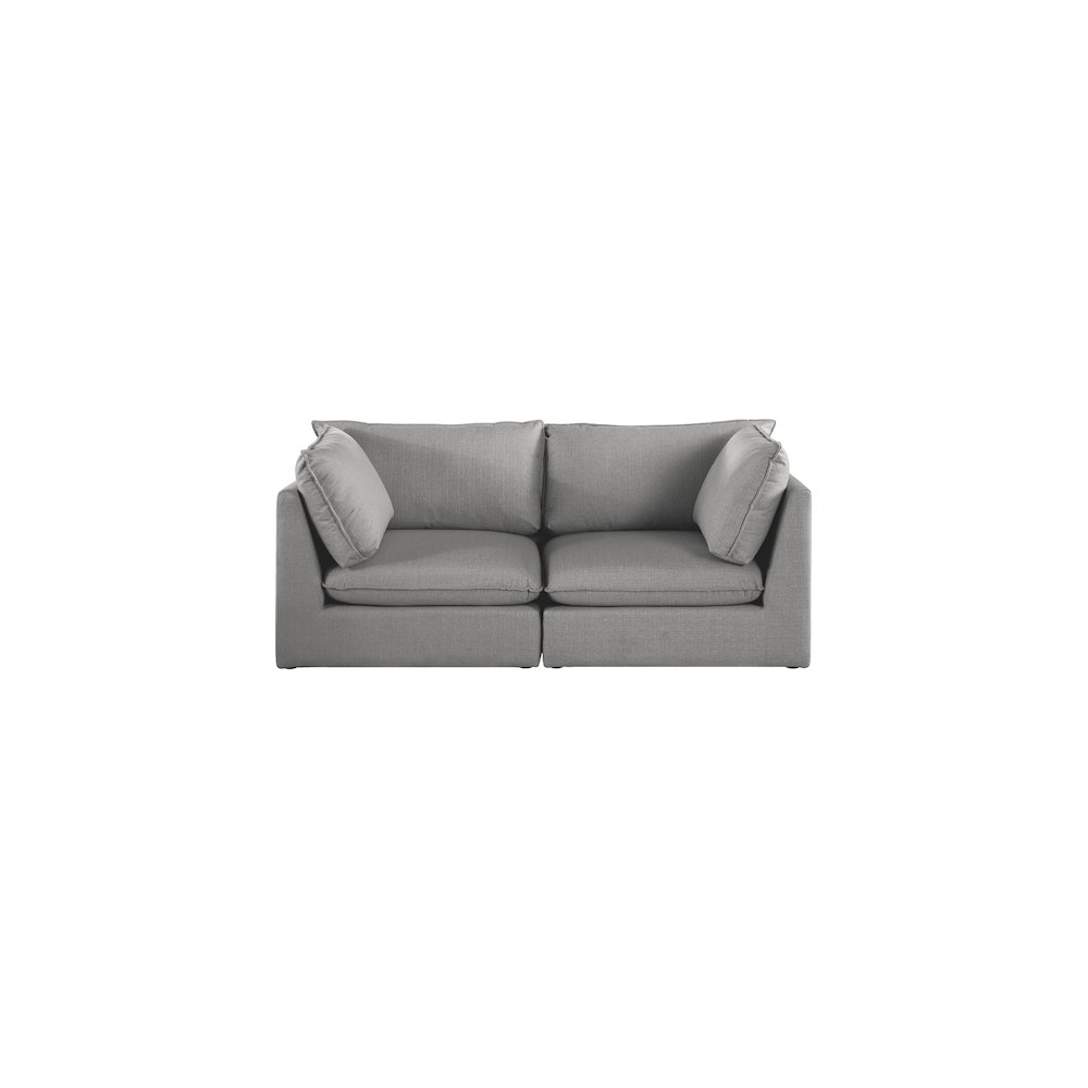 Mackenzie Grey Durable Linen Textured Modular Sofa. Picture 3