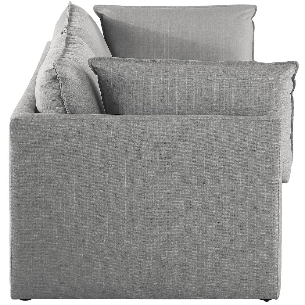 Mackenzie Grey Durable Linen Textured Modular Sofa. Picture 4