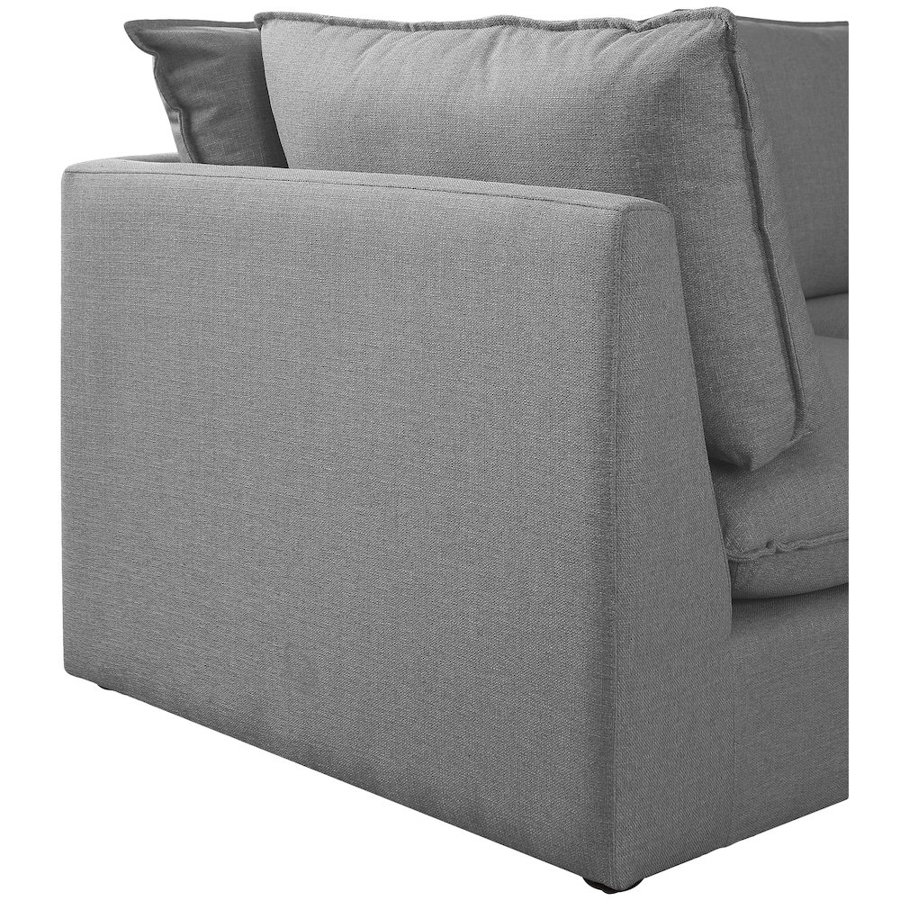 Mackenzie Grey Durable Linen Textured Modular Sofa. Picture 5