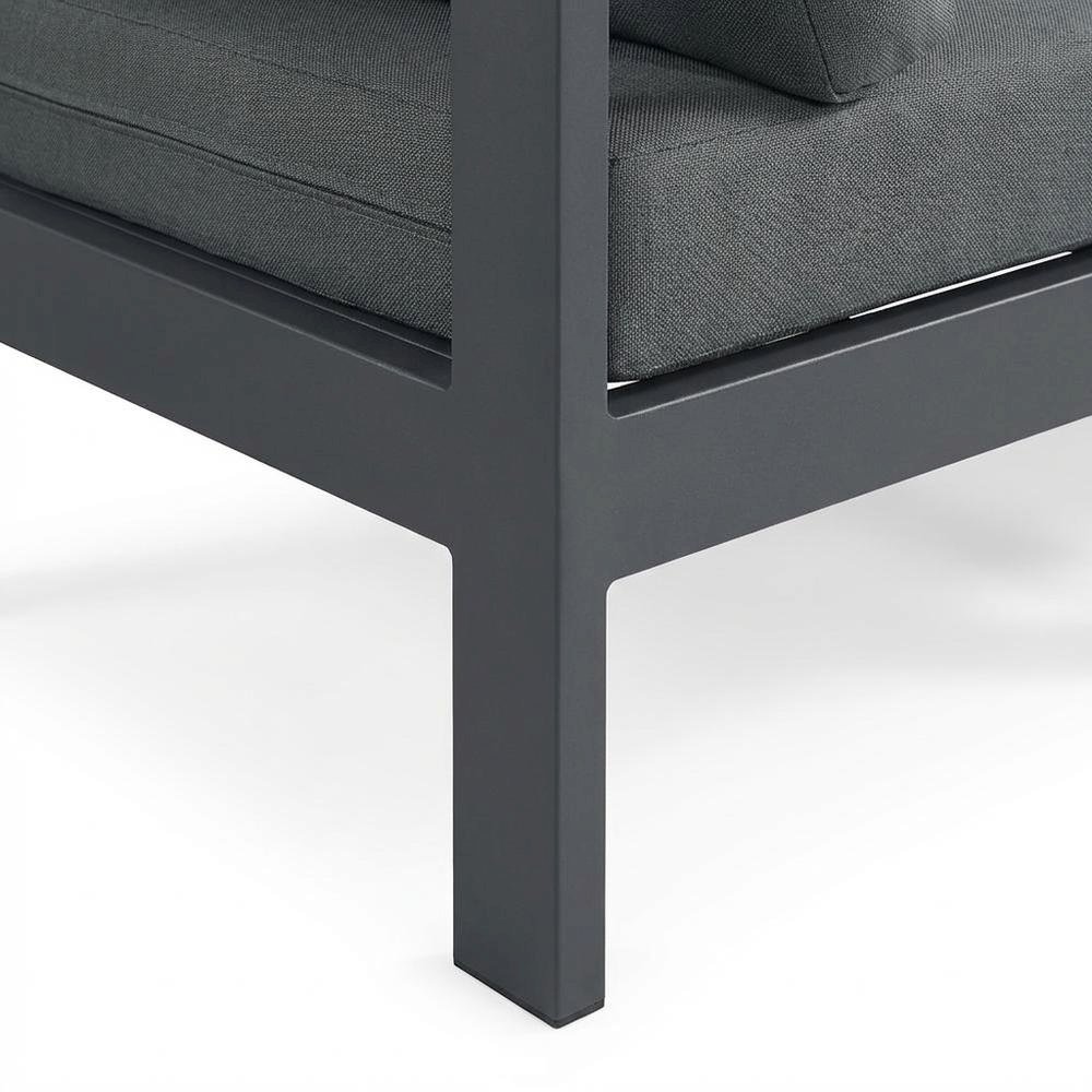 Gray Fabric Outdoor Modular Sofa With Contemporary Design And Cushioned Seating. Picture 6