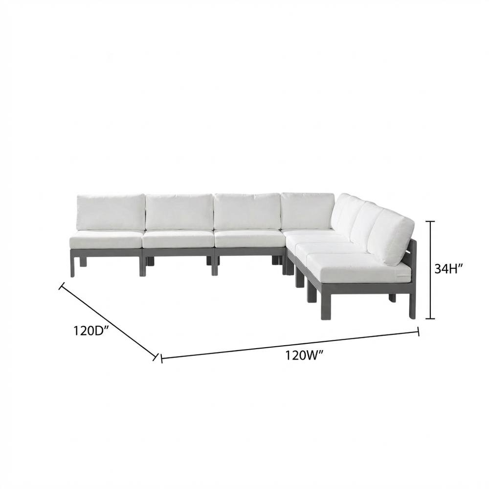 White Fabric Outdoor Patio Modular Sectional For Contemporary Style Comfort. Picture 7
