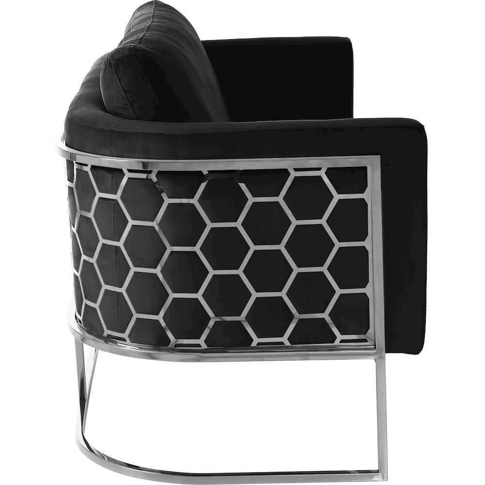 Casa Black Velvet Loveseat. Picture 3