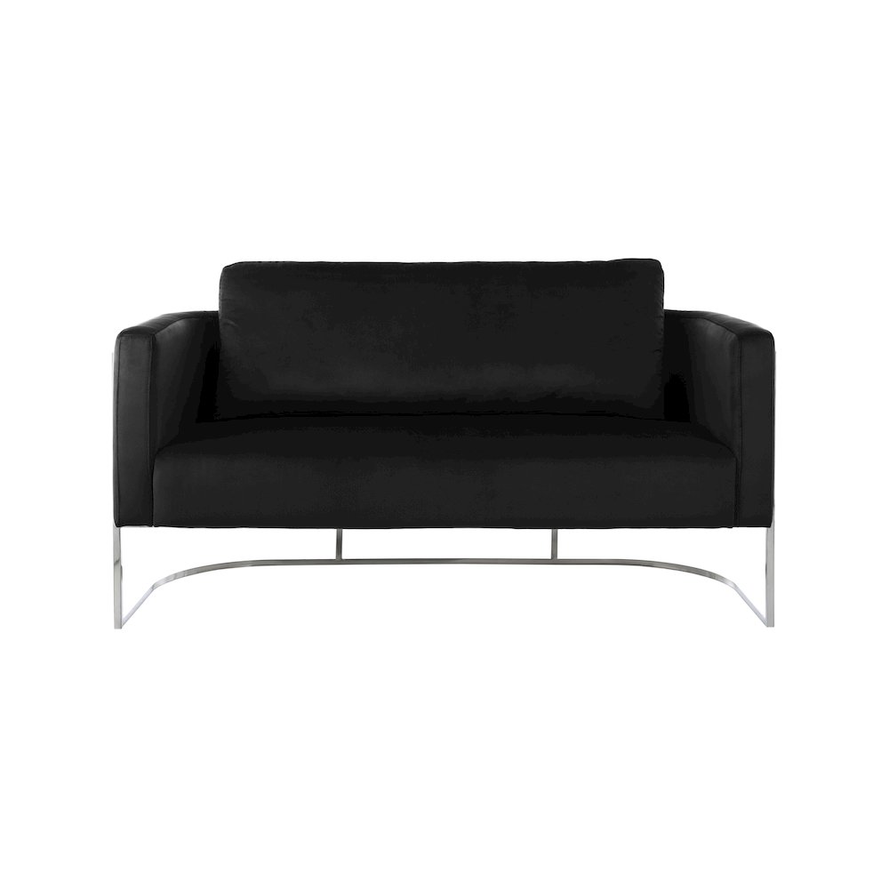 Casa Black Velvet Loveseat. Picture 4