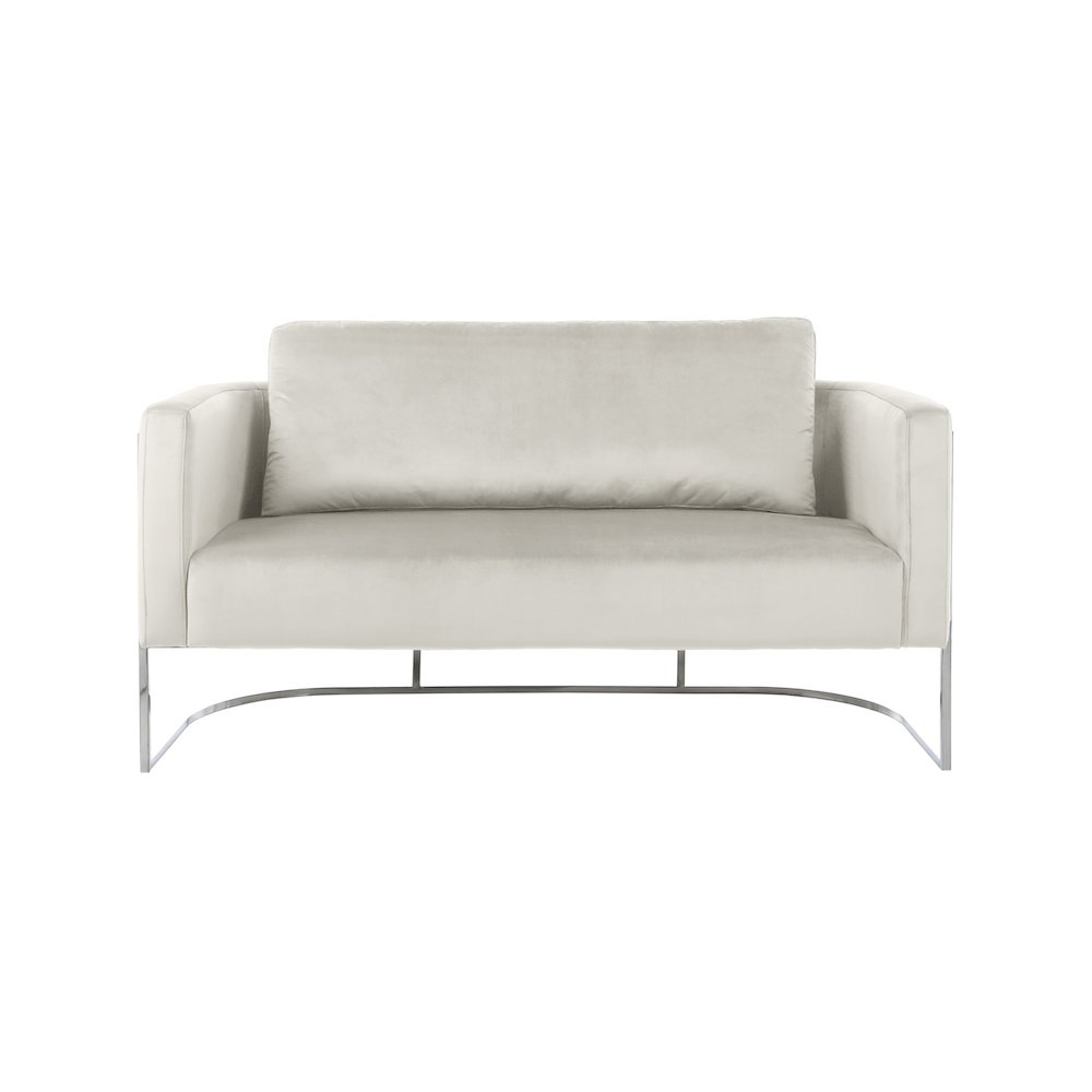 Casa Cream Velvet Loveseat. Picture 4