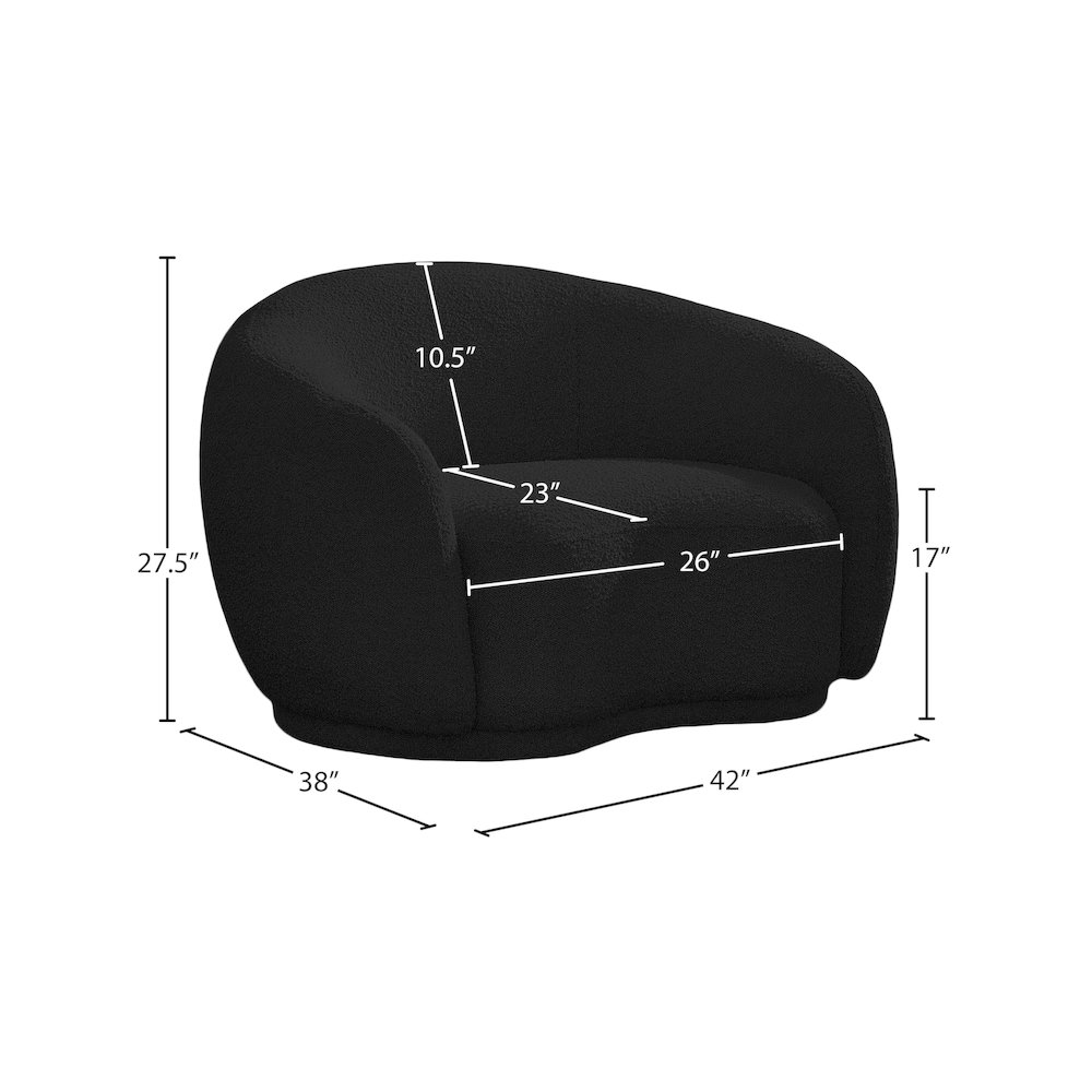 Hyde Black Boucle Fabric Chair. Picture 12