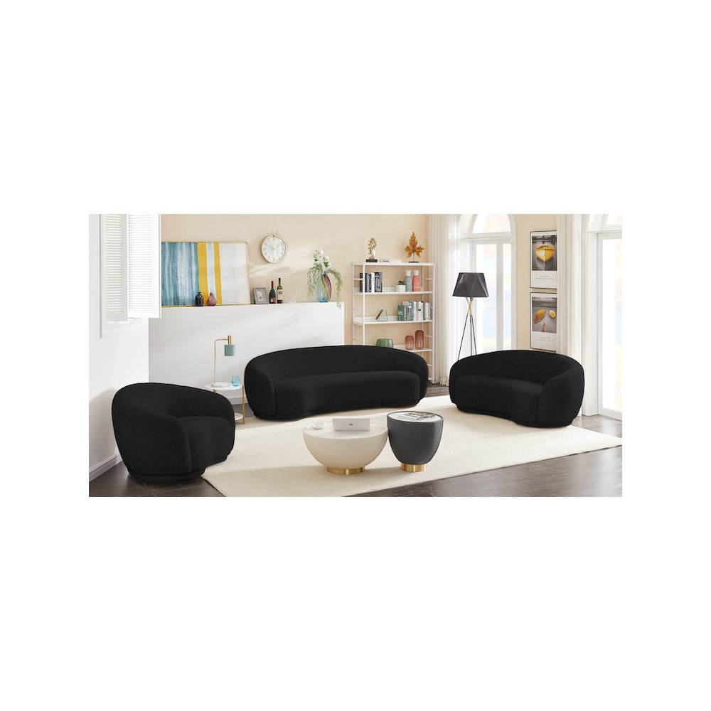 Hyde Black Boucle Fabric Chair. Picture 11