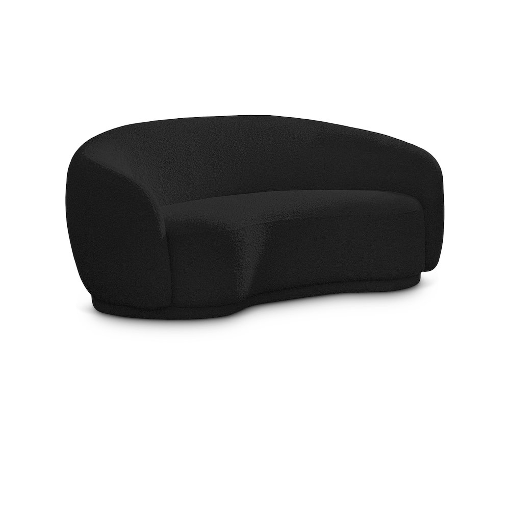Hyde Black Boucle Fabric Loveseat. Picture 1