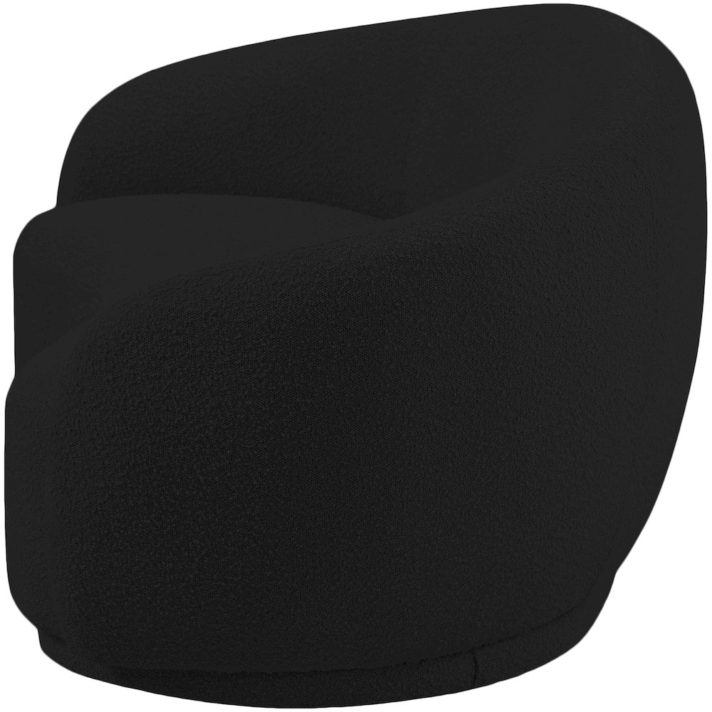 Hyde Black Boucle Fabric Loveseat. Picture 6