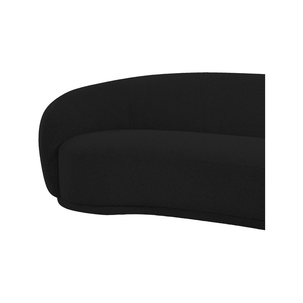 Hyde Black Boucle Fabric Loveseat. Picture 8