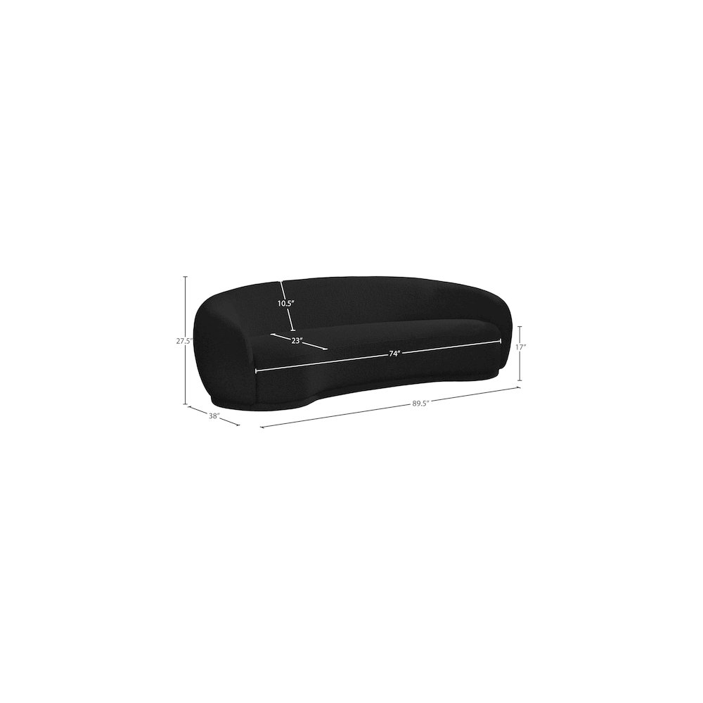 Hyde Black Boucle Fabric Sofa. Picture 13