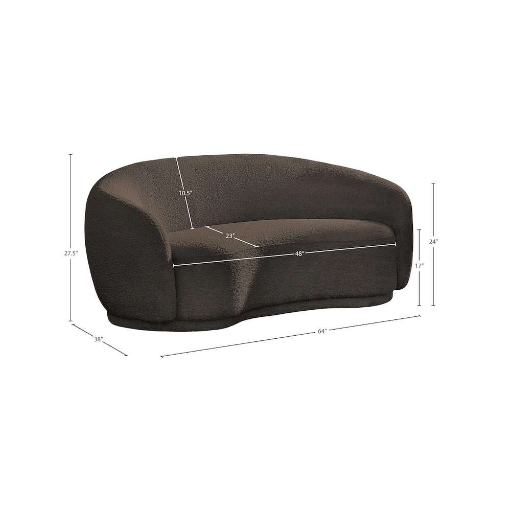 Hyde Brown Boucle Fabric Loveseat. Picture 13