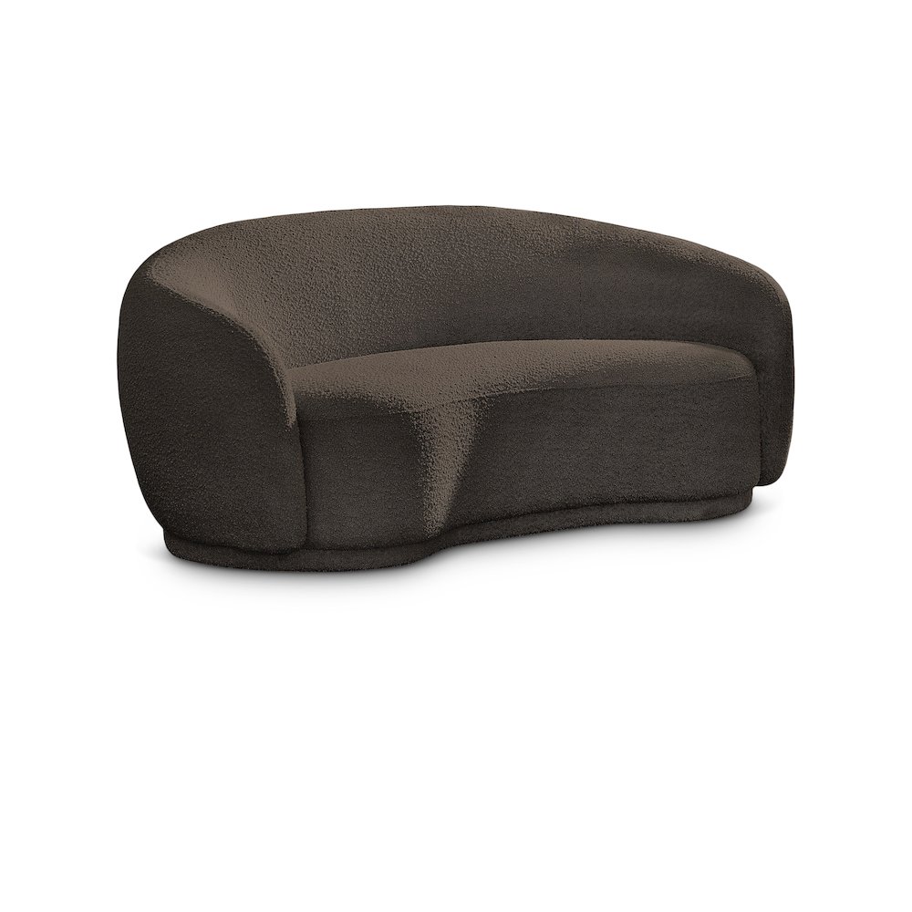 Hyde Brown Boucle Fabric Loveseat. Picture 1