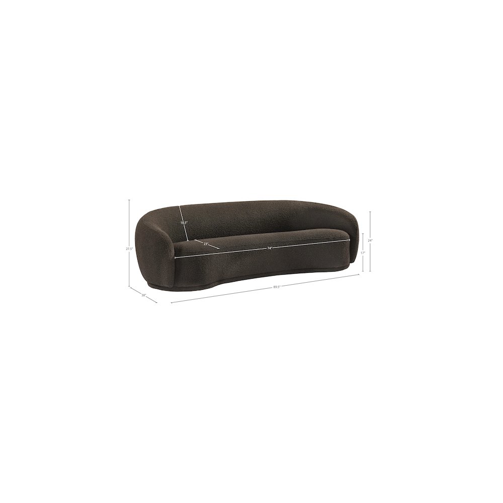 Hyde Brown Boucle Fabric Sofa. Picture 12