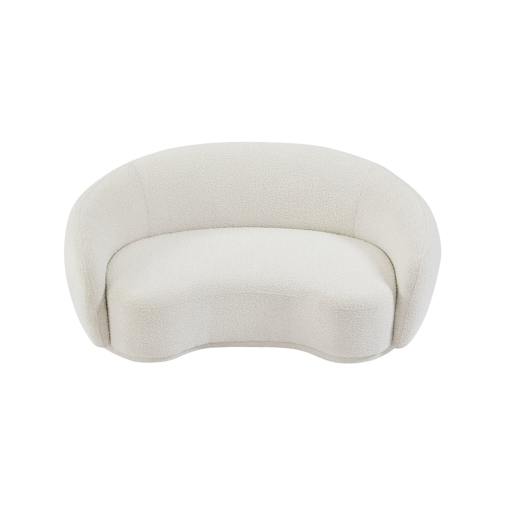 Hyde Cream Boucle Fabric Loveseat. Picture 5