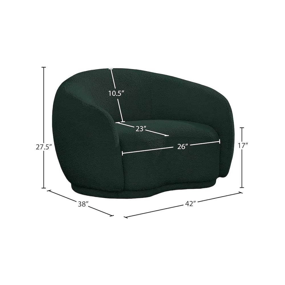 Hyde Green Boucle Fabric Chair. Picture 12