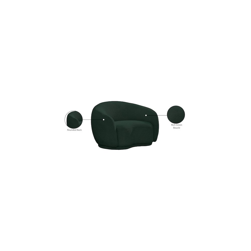 Hyde Green Boucle Fabric Chair. Picture 13
