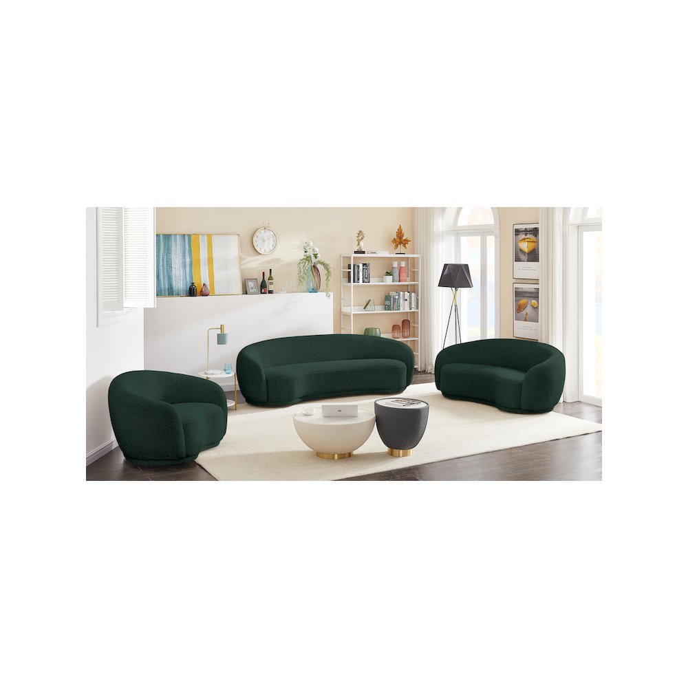 Hyde Green Boucle Fabric Chair. Picture 11