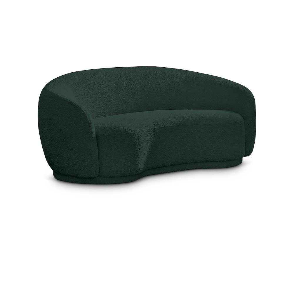 Hyde Green Boucle Fabric Loveseat. Picture 1
