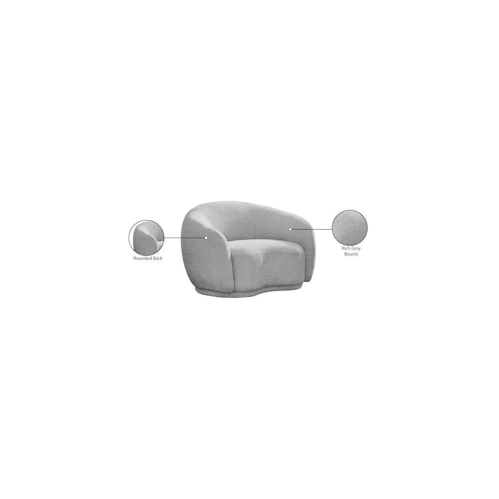 Hyde Grey Boucle Fabric Chair. Picture 13
