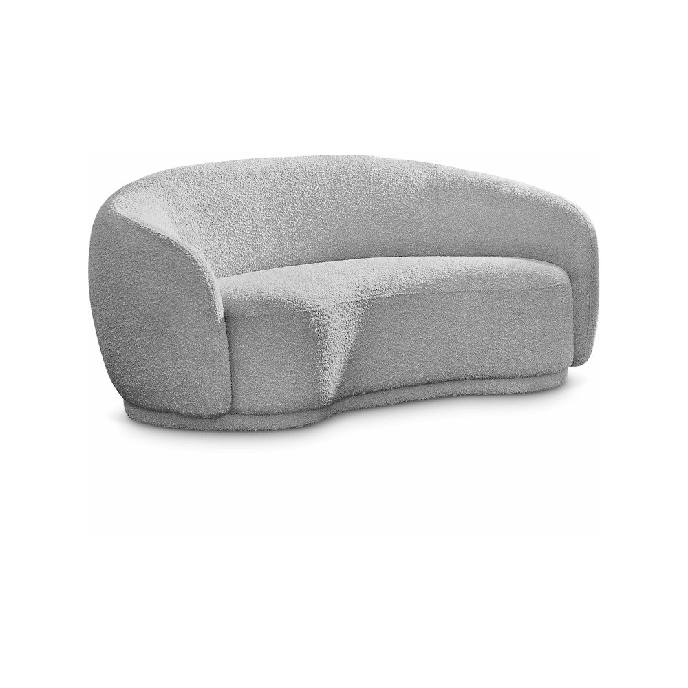 Hyde Grey Boucle Fabric Loveseat. Picture 1