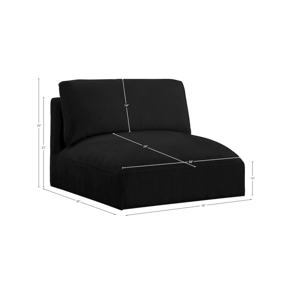 Ease Black Polyester Fabric Armless. Picture 6
