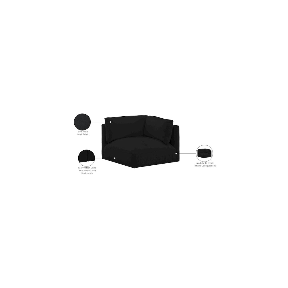 Ease Black Polyester Fabric Corner. Picture 5