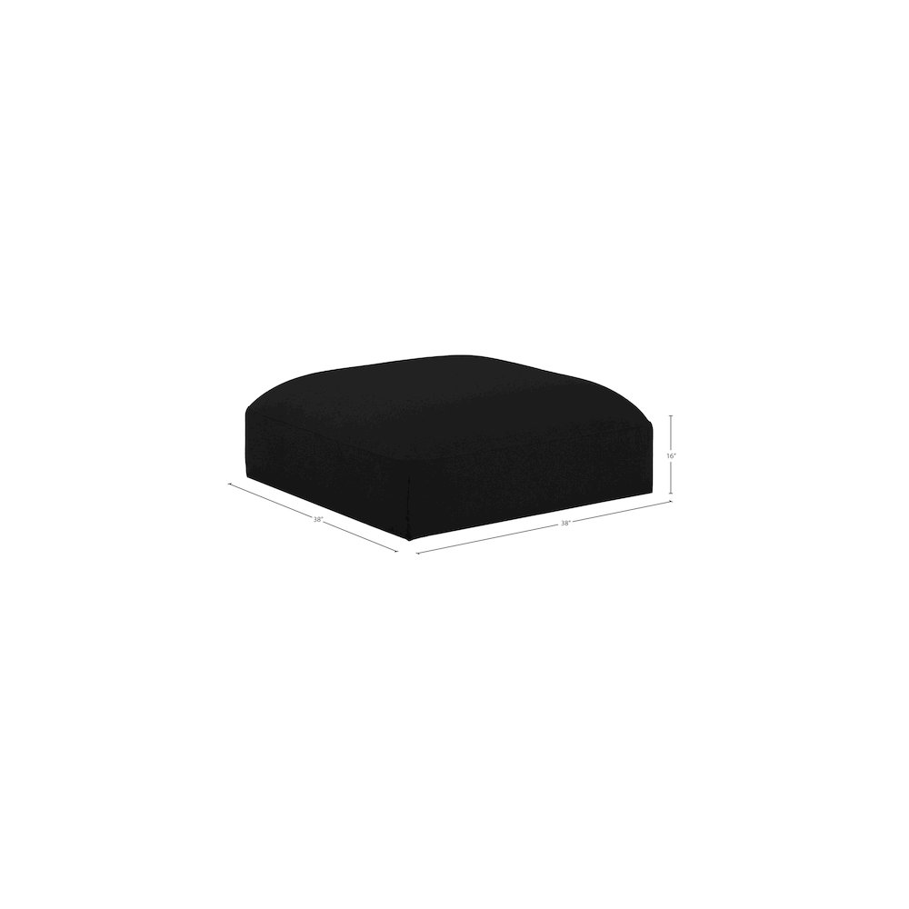 Ease Black Polyester Fabric Ottoman. Picture 4
