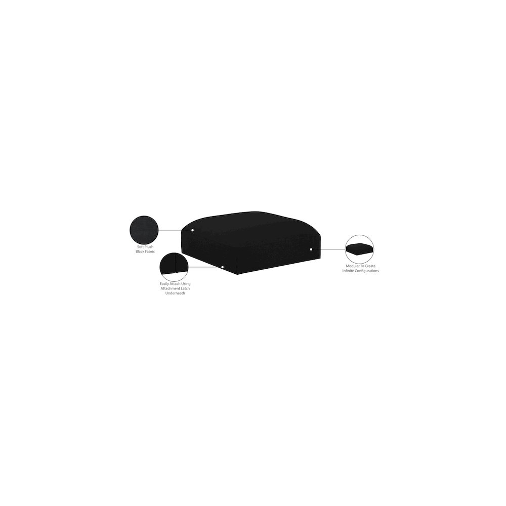 Ease Black Polyester Fabric Ottoman. Picture 5