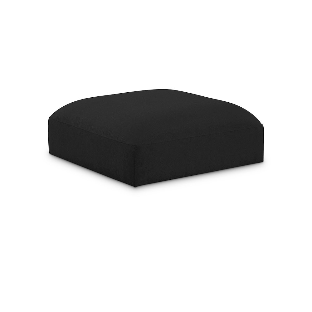 Ease Black Polyester Fabric Ottoman. Picture 1